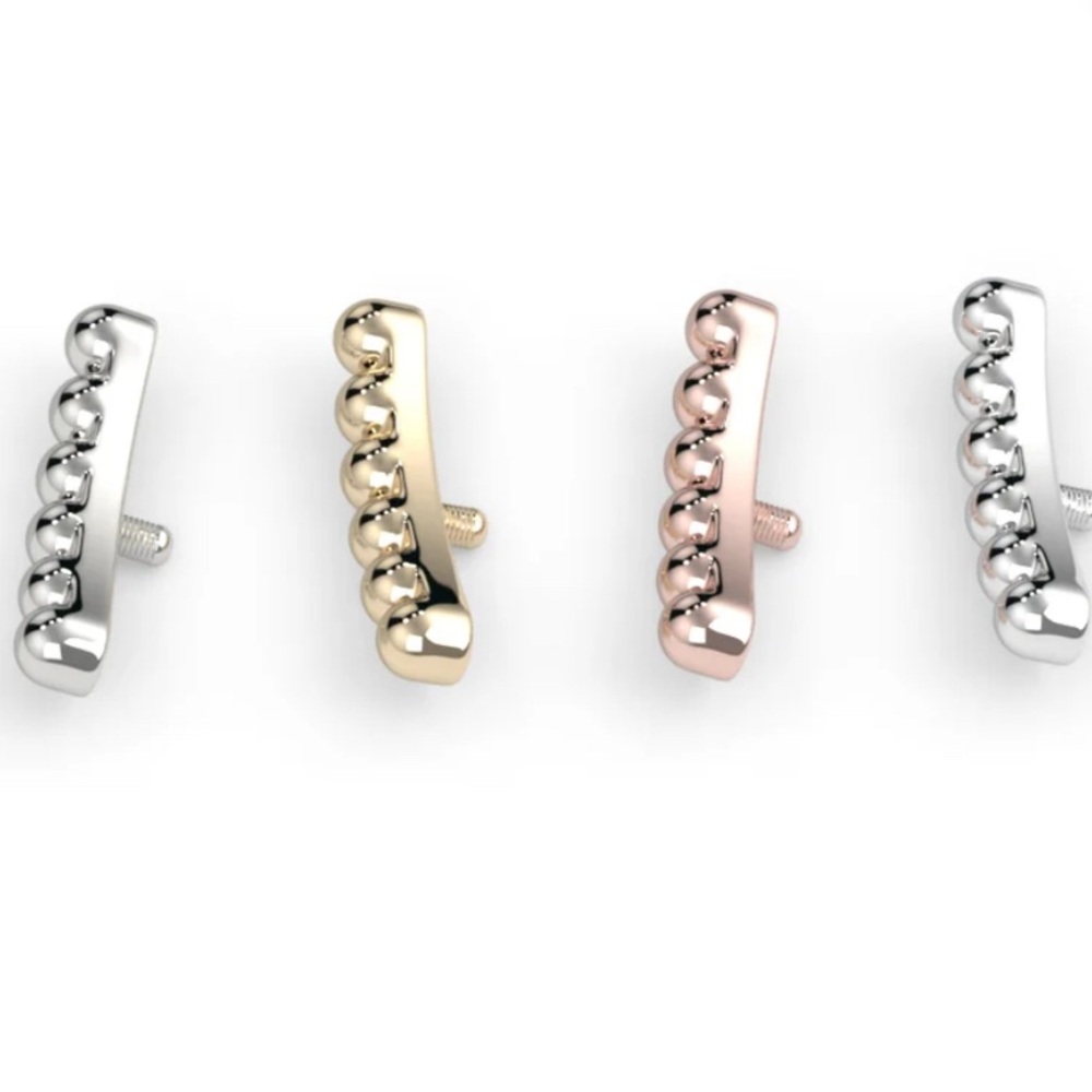 14k Bali threaded kiwi diamond end - Picture 2 of 4